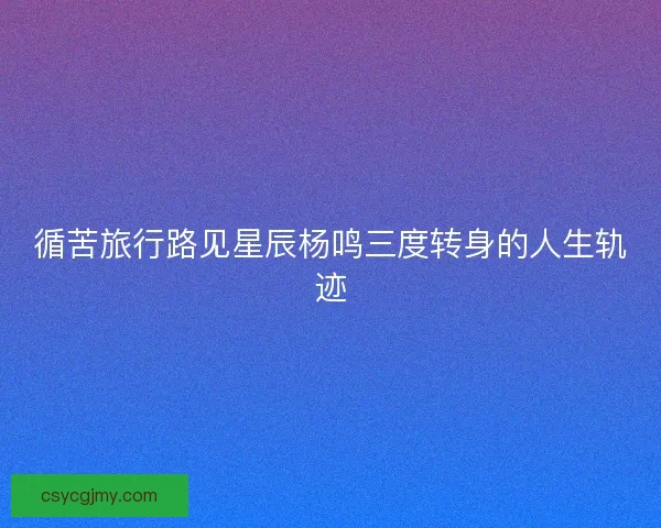 循苦旅行路见星辰杨鸣三度转身的人生轨迹